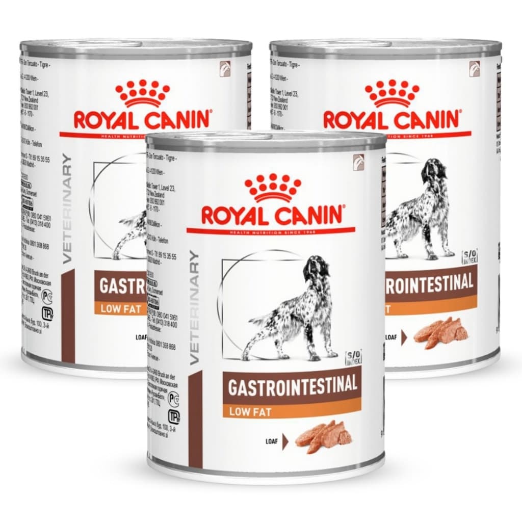 Kit 3 Unidades | Royal Canin® Gastrointestinal Low Fat | Lata 420g - Ração Úmida para Cães Adultos