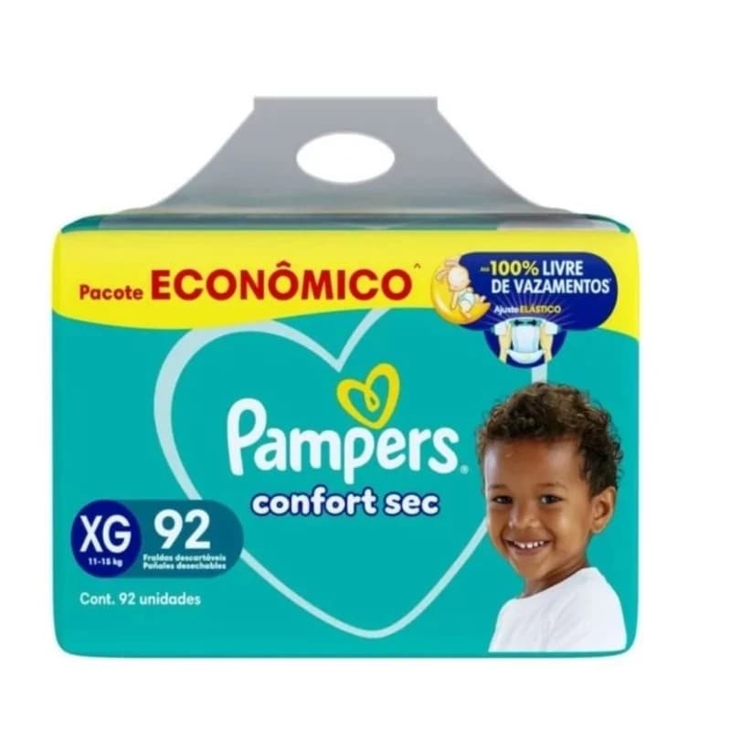 Fraldas Pampers confort sec 92 unid. XG92