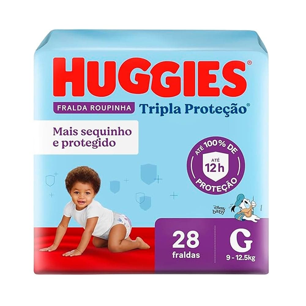 Fralda Infantil Huggies Tripla Proteção G com 28 nidades