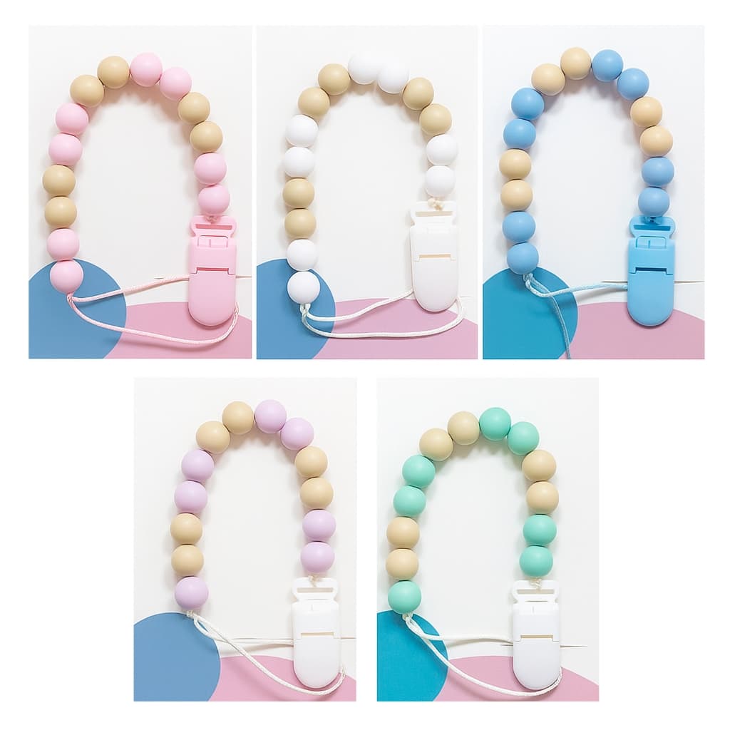 Prendedor de chupeta Mordedor em Silicone para Bebê Infantil
