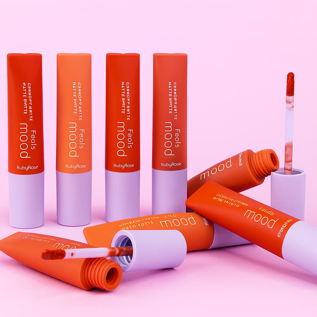 Batom Líquido Aveludado Comfort Matte Feels Mood Ruby Rose 4,0 ml