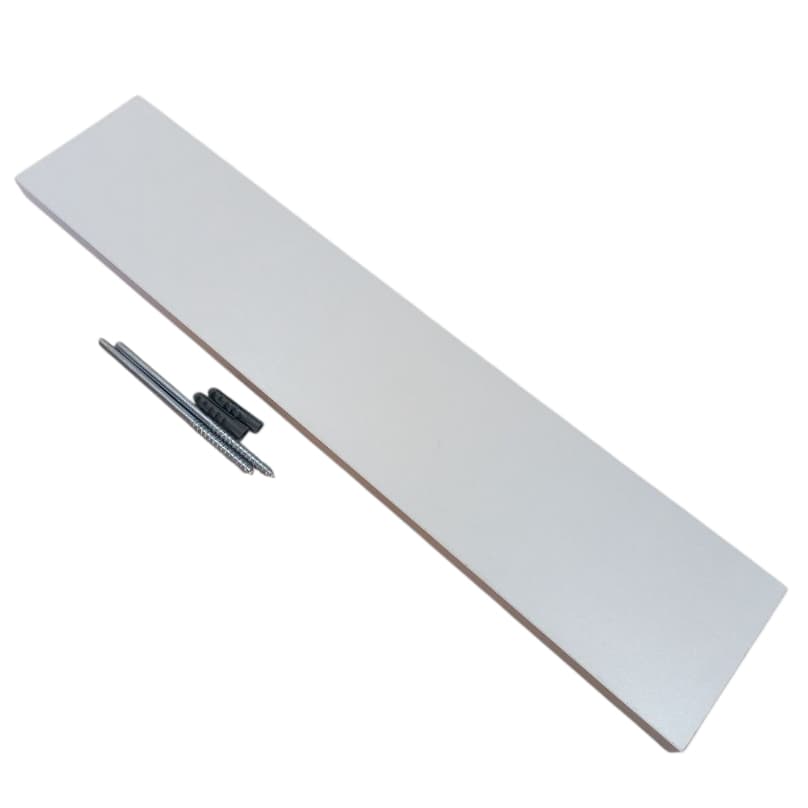 Prateleira retangular flutuante MDF 18mm Branco  com suporte invisível salão, manicure, parede, quarto