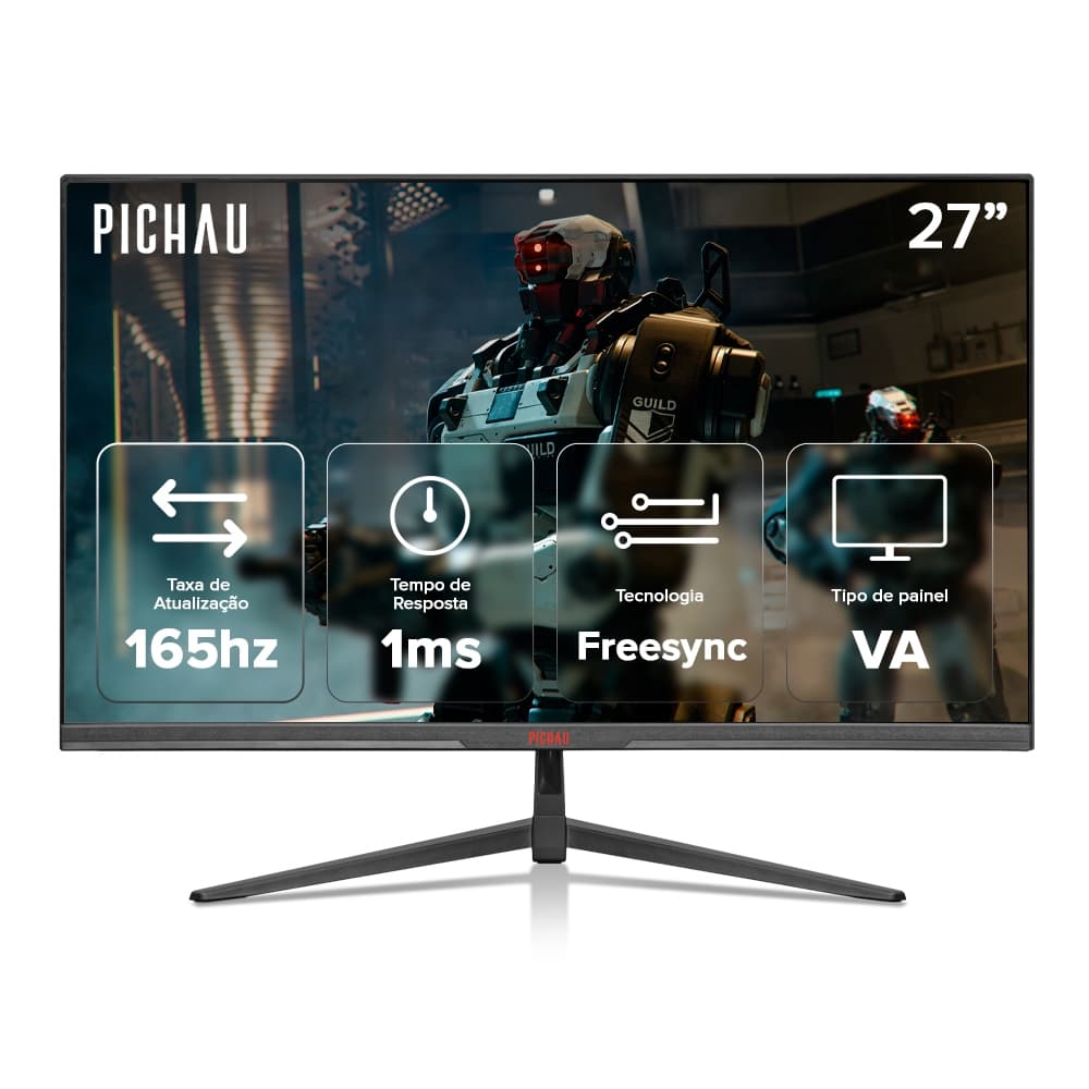 Monitor Gamer Pichau Centauri Pulse 27B, 27 Pol, VA, 2K, 1ms, 165Hz, HDMI/DP, PG-CTR27B-BL02