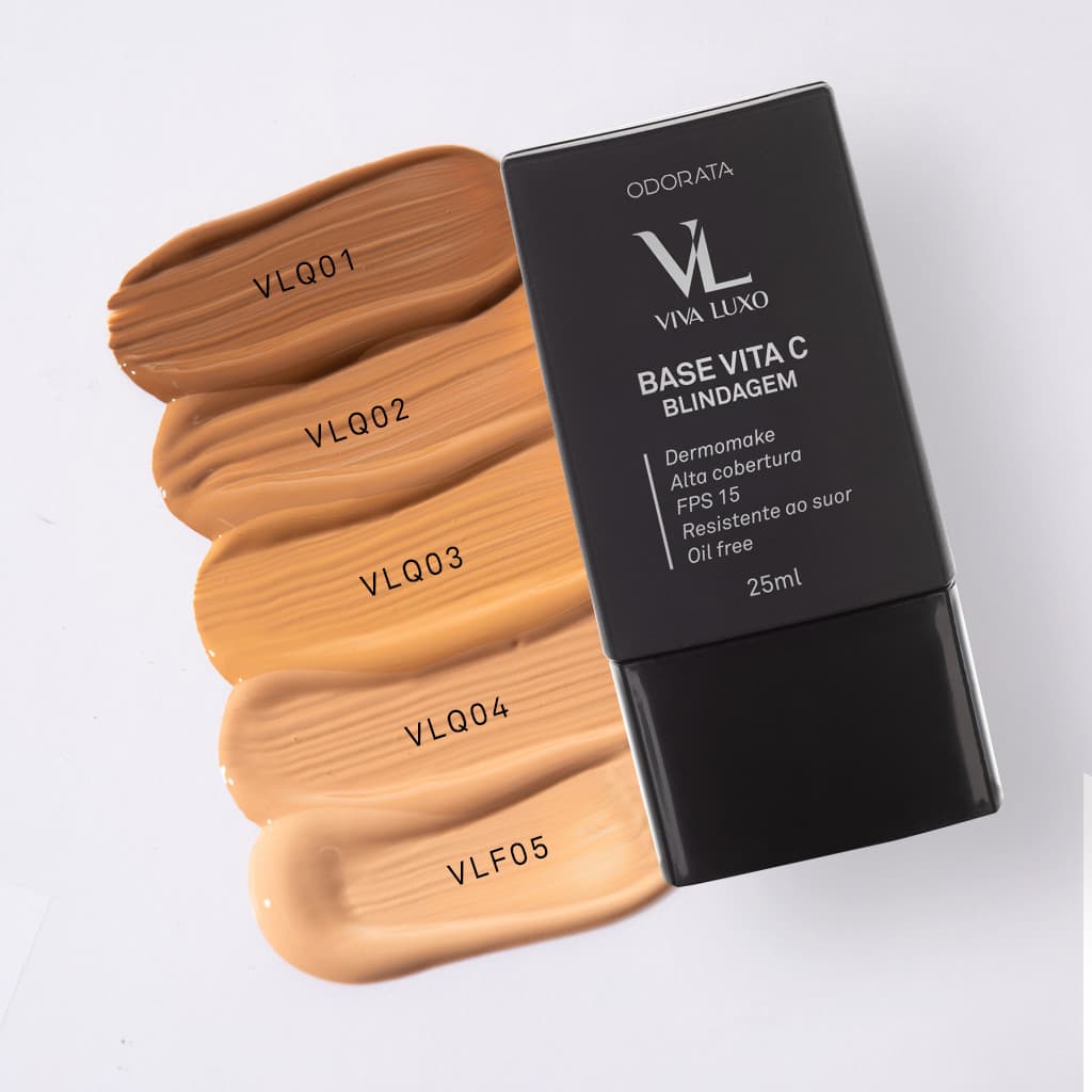 Odorata Base Liquida Vita C Blindagem Viva Luxo Ultrafixação 25ml Alta Cobertura FPS 15 Oil Free