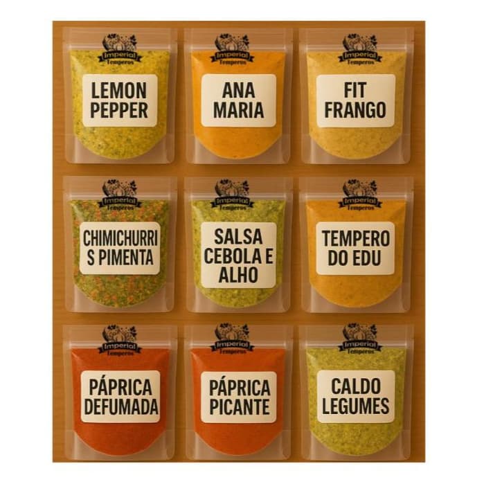 Kit de Temperos e Condimentos 18 Unidades - 50g Cada | Variedade e Sabor para Suas Receitas!