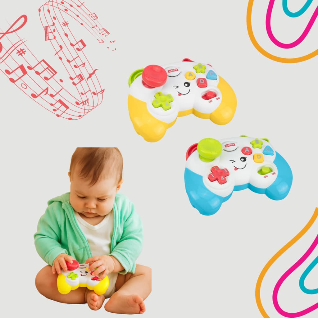 Controle Divertido Controle de Videogame Educativo Musical Bebê Brinquedo