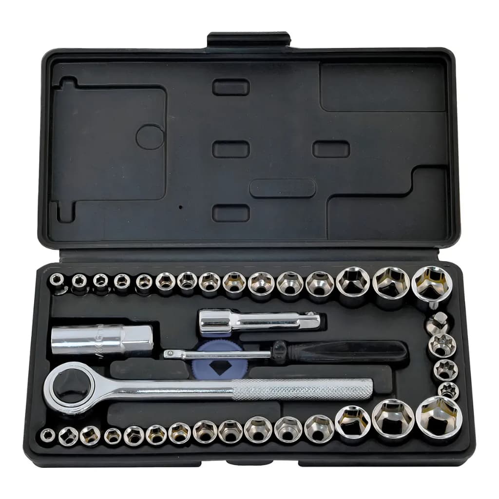 Kit De Ferramentas 40Peças Jogo De Soquetes Chave Catraca Reversível Com Maleta Jogo De Ferramentas Completo
