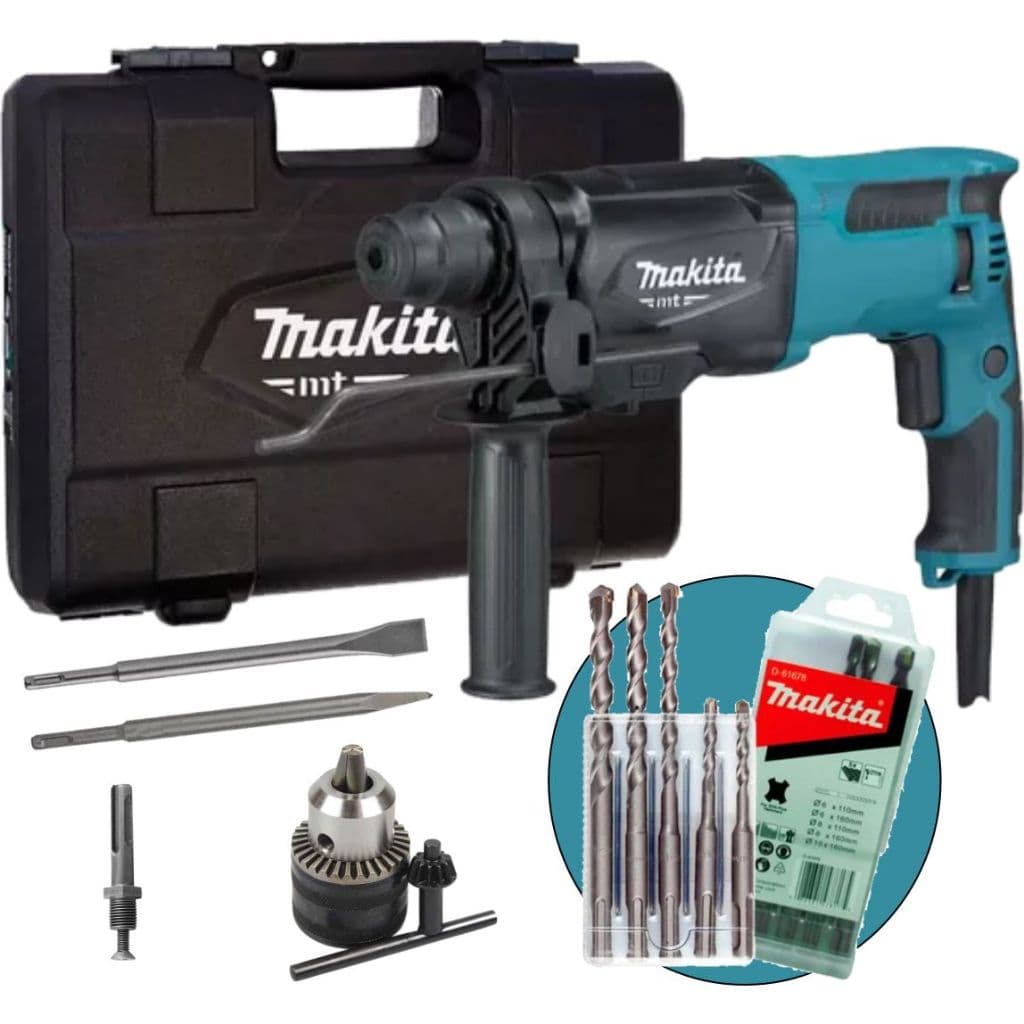 Martelete Combinado 800w M8701b Makita Kit Completo Brocas