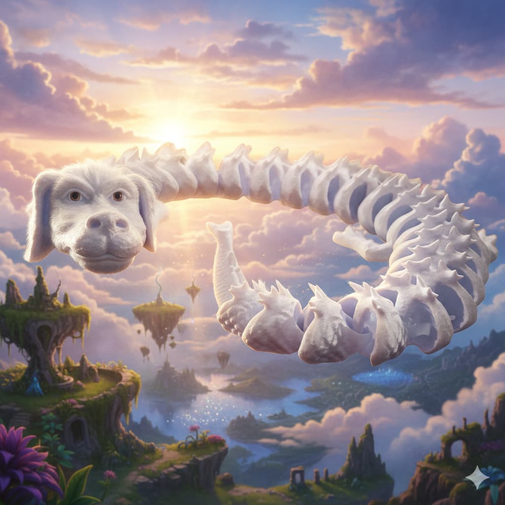 Dragão articulado Falkor História Sem Fim