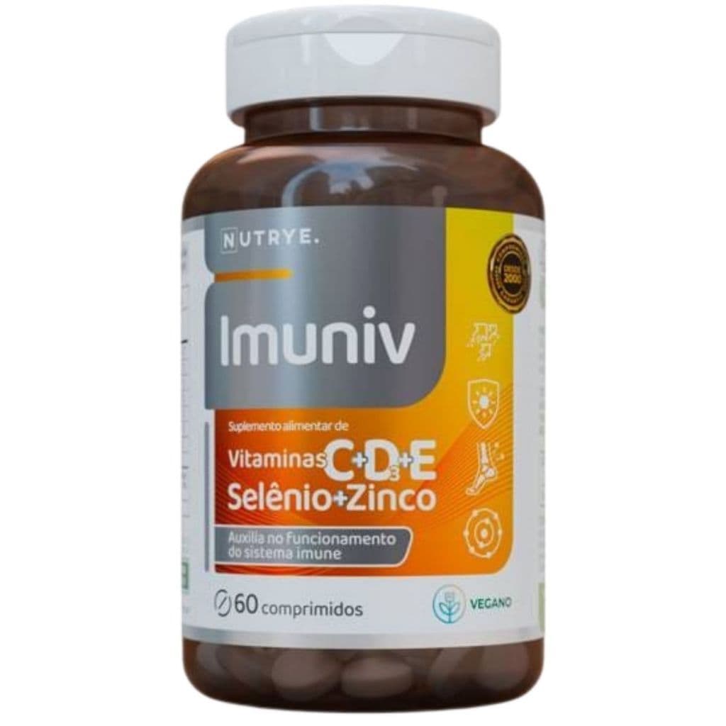 Suplemento de Vitamina D3 + Vitamina E + C + Selênio + Zinco - Pote 60 comprimidos - Nutrye