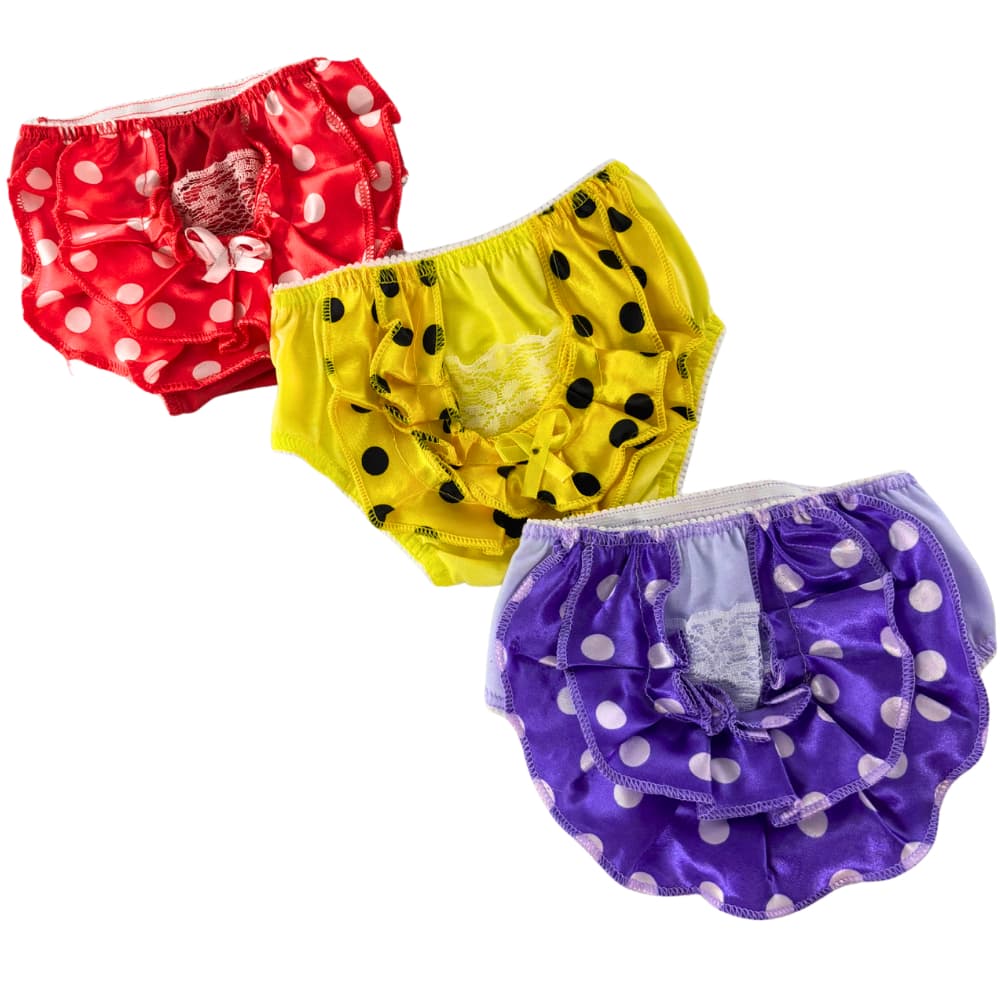 Kit 3 Calcinhas Infantil Menina Babado Cambraia Fralda
