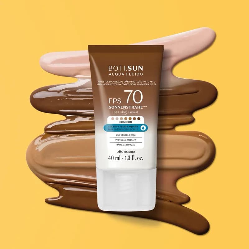 Protetor Solar Facial Com Cor FPS70 Boti.Sun 40ml O Boticario
