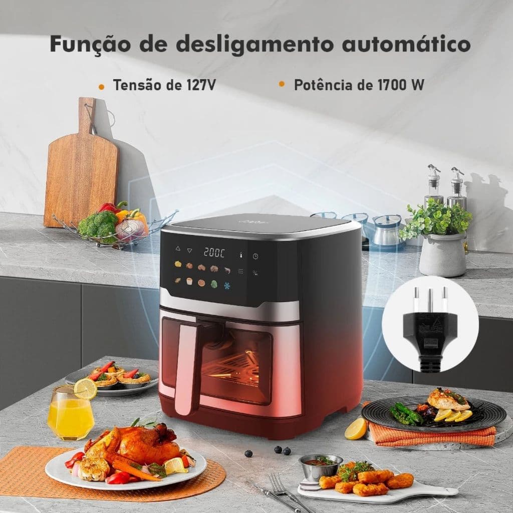Air Fryer Fritadeira Elétrica Digital 6.5 Litros Extream Big Family 127V