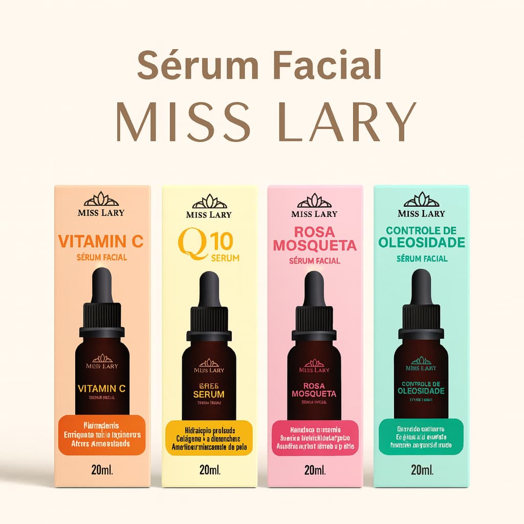 Serum Facial Miss Lary – Rosa Mosqueta, Controle de Oleosidade, Vitamina C e Q10