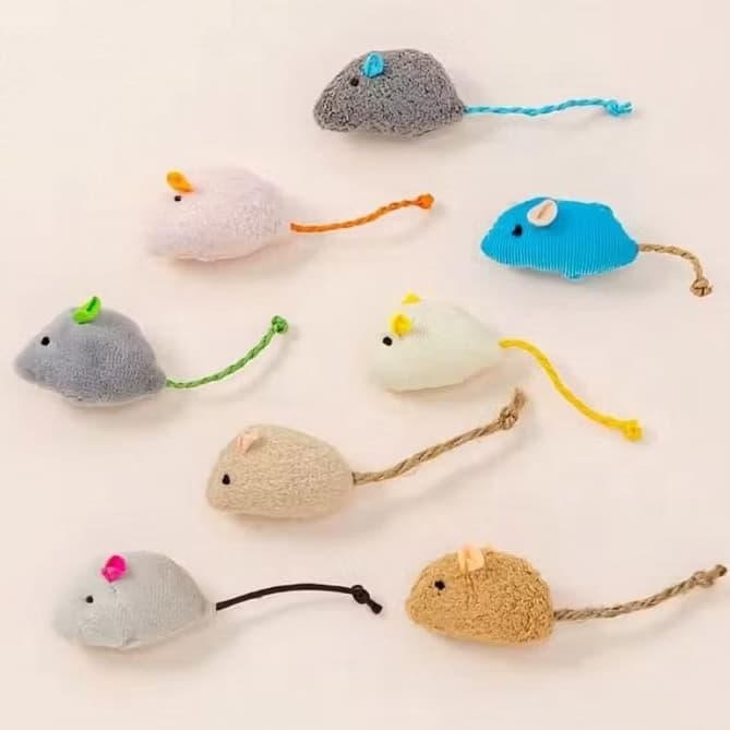 Kit ratinhos de pelúcia - ratinhos de brinquedo para gato - 8 unidades sortidas