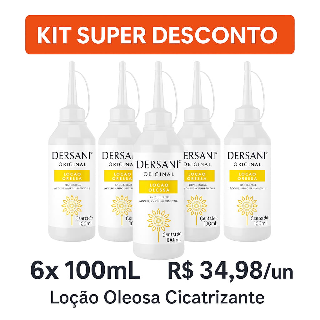 Kit 6x Dersani 100ml | Loção Oleosa Cicatrizante | Tratamento Completo + Desconto