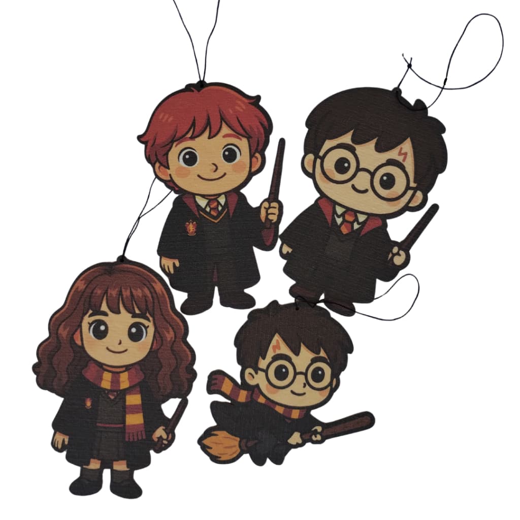 4x Aromatizantes Harry Potter Cheirinho para Carro New Car