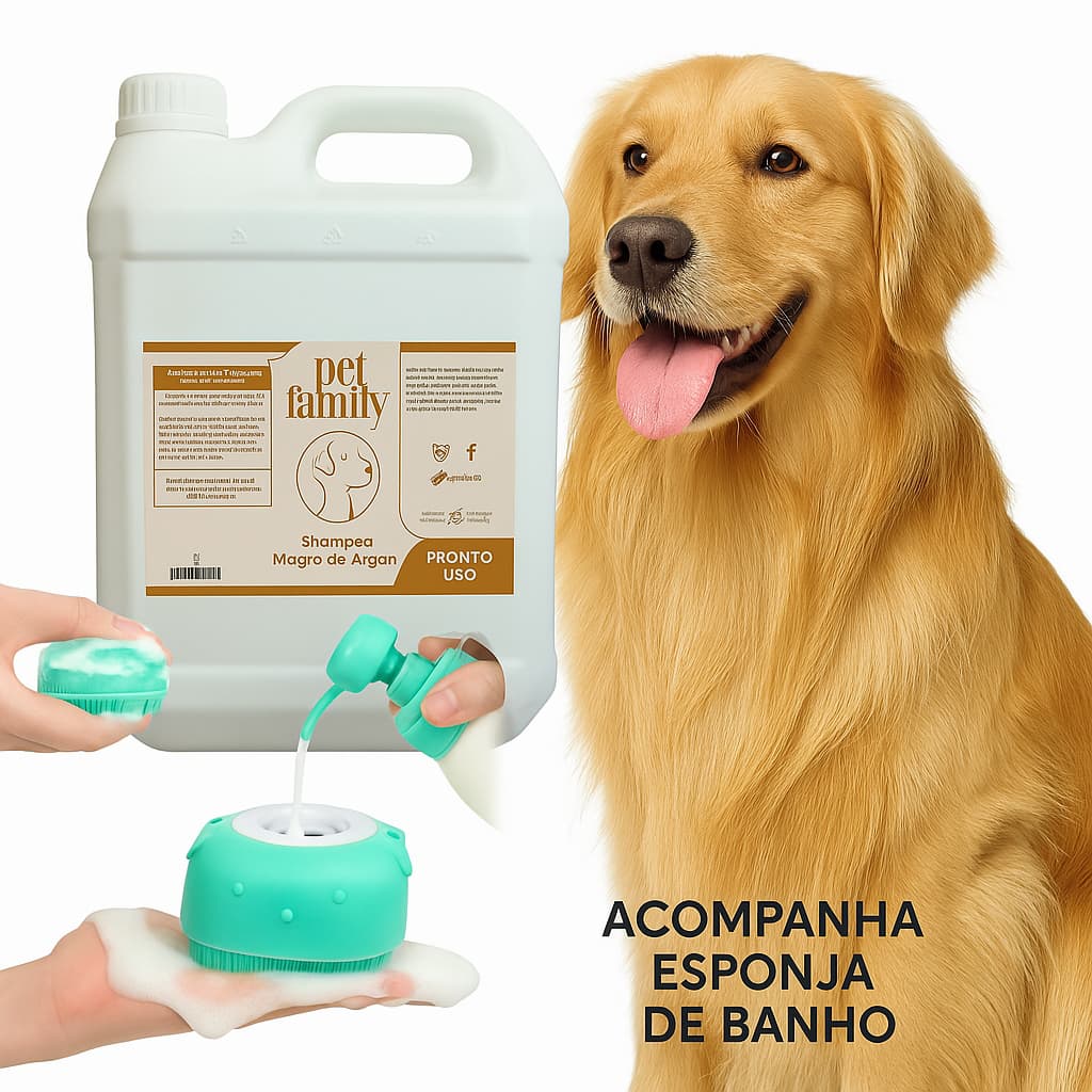 Shampoo Para Cachorro Pet Óleo De Argan Cuida Hidrata O Pelo 5 Litros