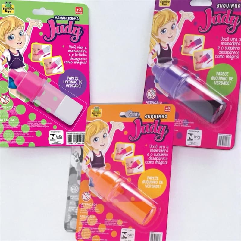 Kit 3 mamadeiras magica de boneca,jady , mamadeira de boneca