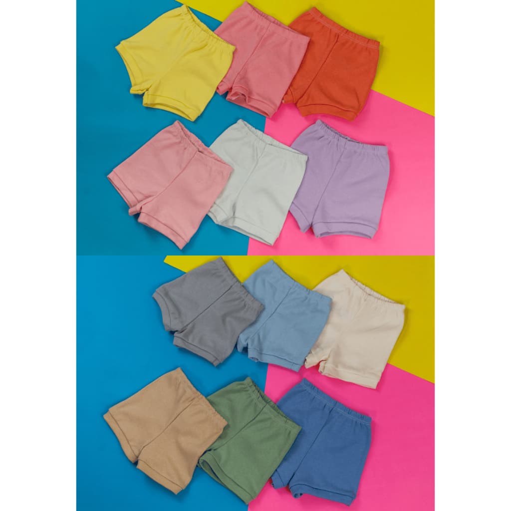 Kit de Short Tapa Fralda Suedine Menino Menina Enxoval de Bebe de Verão Diversas Cores