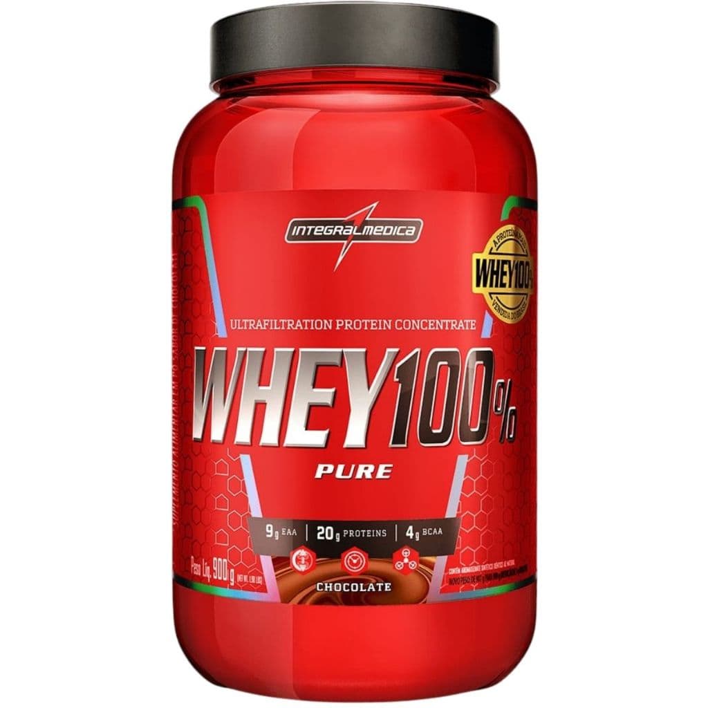 Whey Protein 100% Pote 900g Integralmedica Sabor Chocolate
