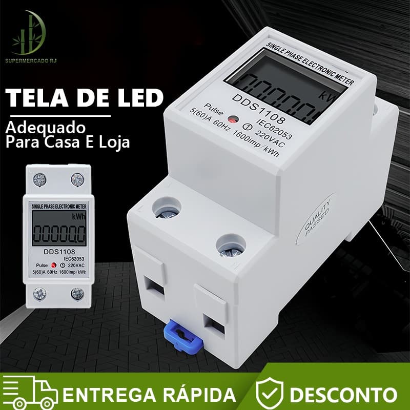LCD Display Digital Medidor De Energia Monofásico Com Luz De Fundo 50A 60A DDS844