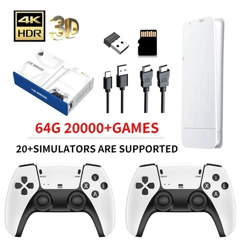 2025 Novo videogame Joystick M15 Pro 4k 64GB HDMI com 2 controladores sem fio + 20.000 jogos