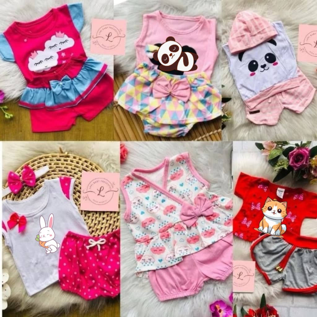 kit 6 peças de roupa para bebê menina leves defeitos (3 conjuntos menina) roupa para bebê feminina