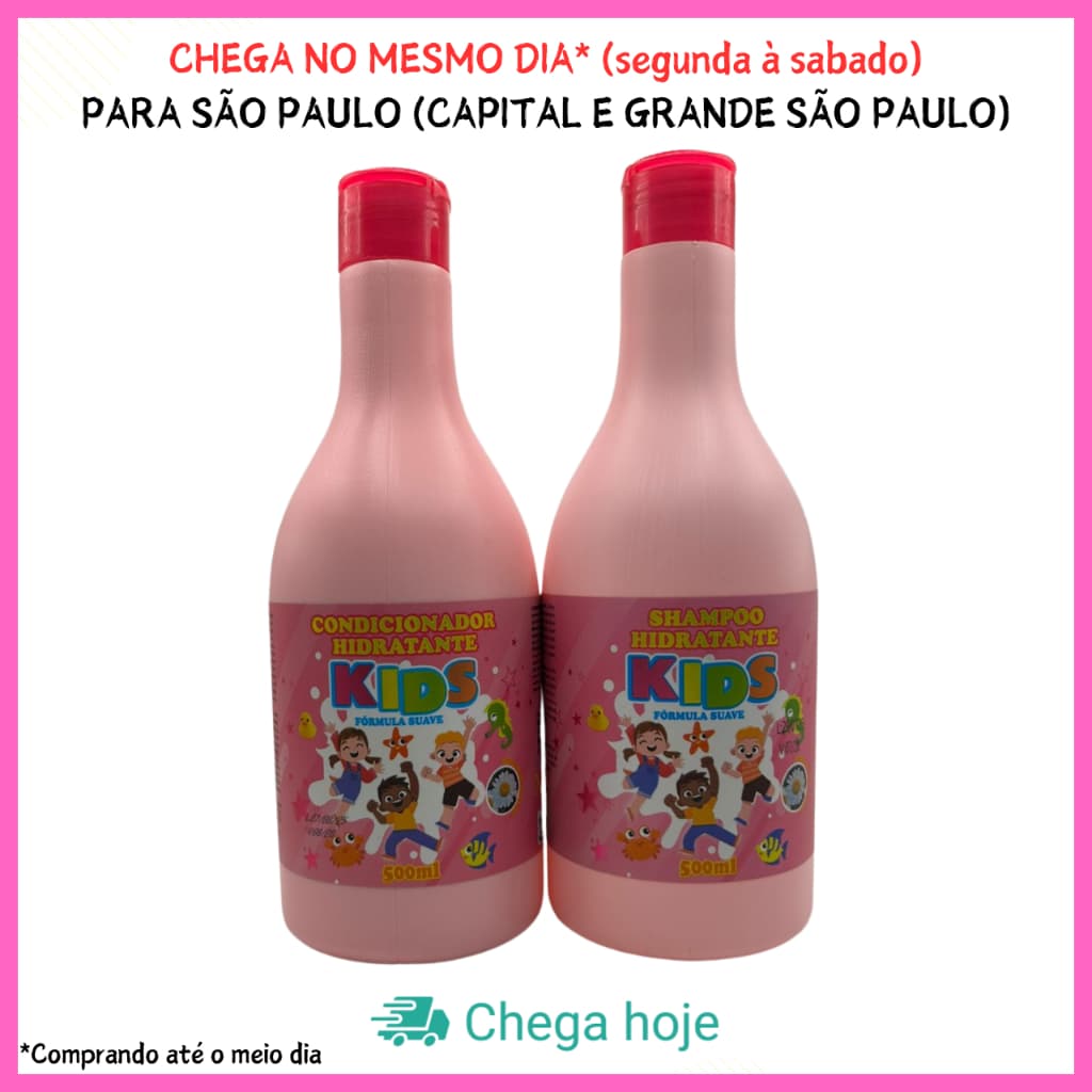 Kit Kids Hidratante Maycrene – Shampoo e Condicionador 2 x 500ml Rosa