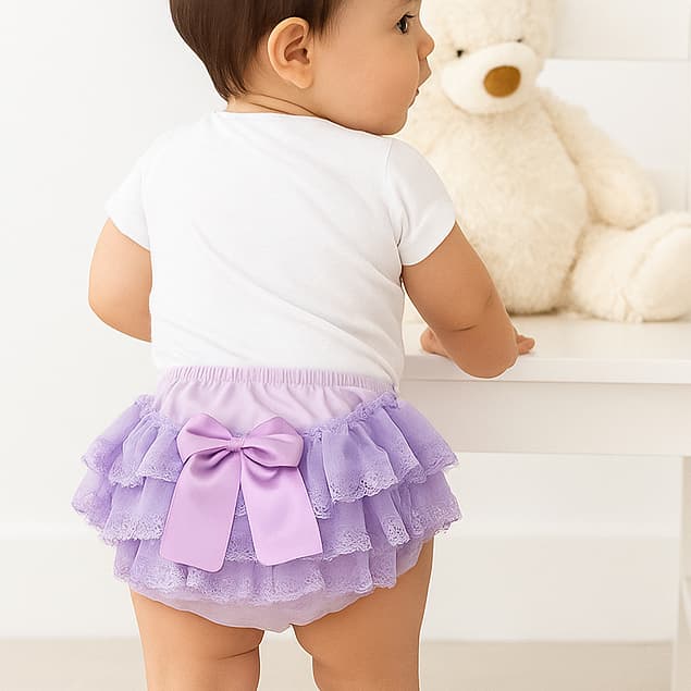 Kit 2 Calcinha de Bebê Infantil Bunda Rica Tapa Fralda Babado Frufru Delicado Algodão