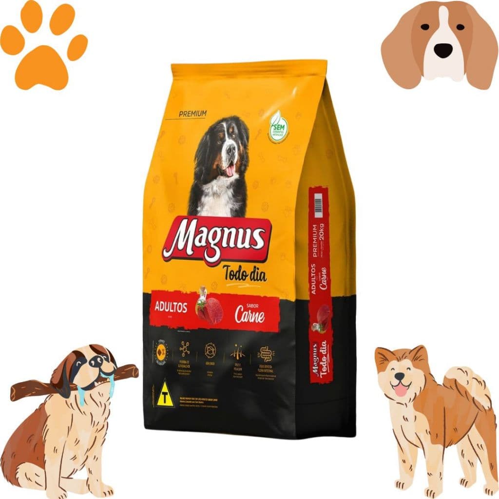 Ração Para Cachorros Adultos Médios e Grandes Todo Dia 20kg Magnus