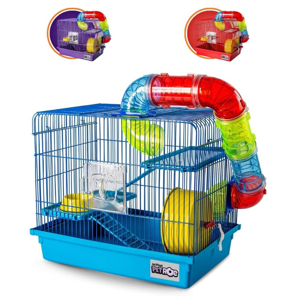 Gaiola Para Hamster Rato Roedores Com Acessórios Casinha Tubo Labirinto Comedouro Roda