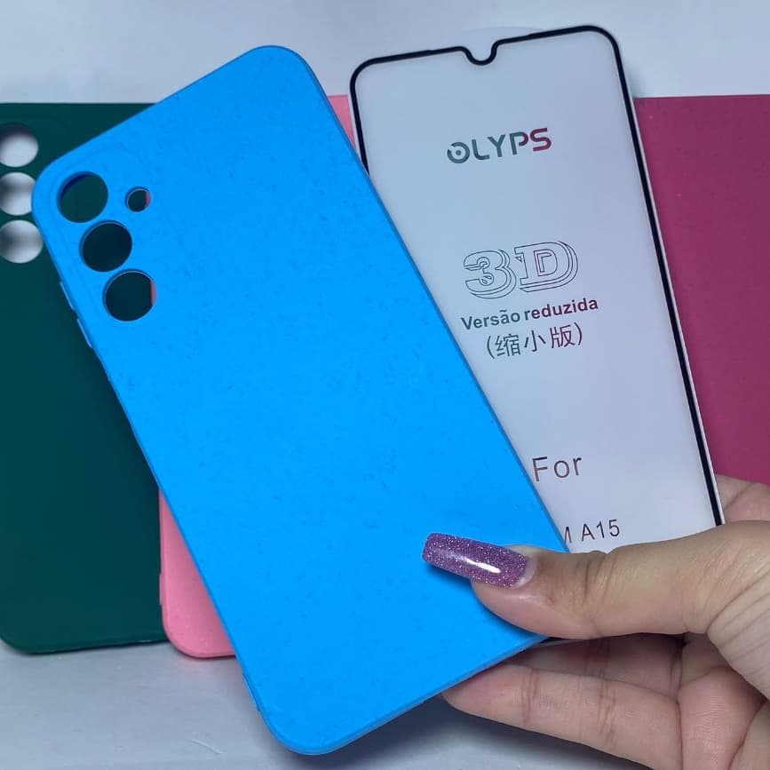 Capa A15 + Película 3D Kit Samsung Capinha Case Protetora Celular Silicone