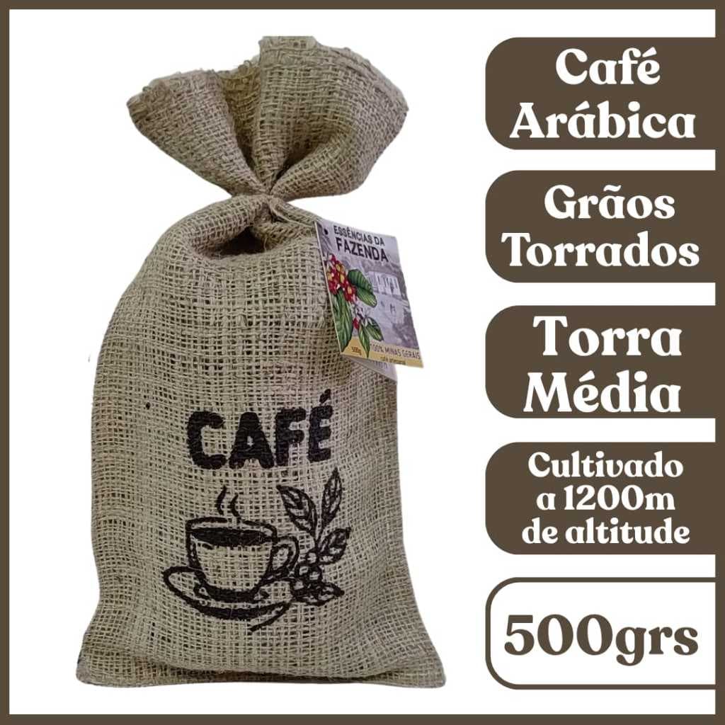 Café em Grãos Torrado 500g 100% Arábica Gourmet Café Especial Artesanal Sul de Minas Torra Média