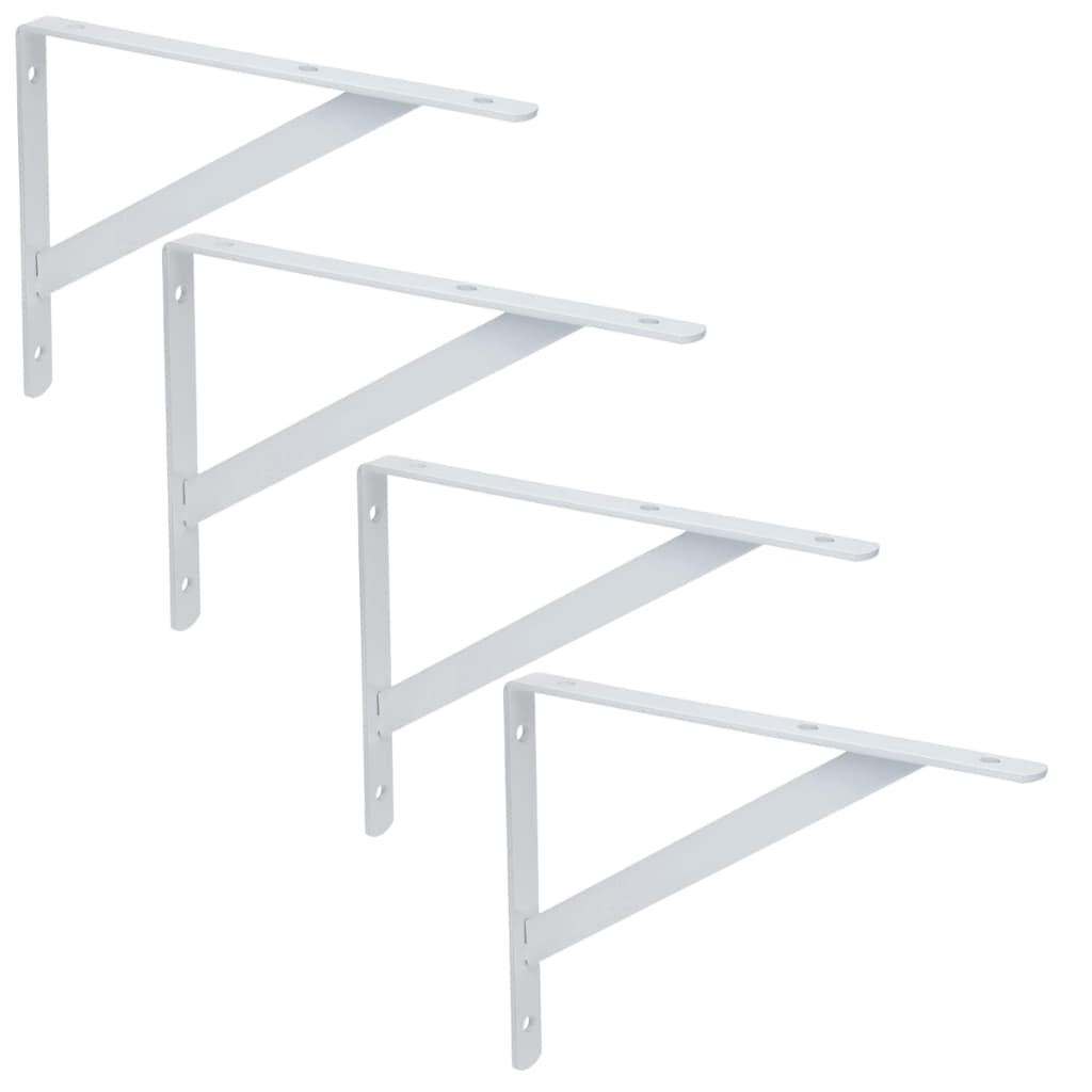 Kit 4 Mão Francesa Suporte Para Prateleira Cantoneira Reforçado L Estante Parede 20cm - 25cm - 30cm - 40cm