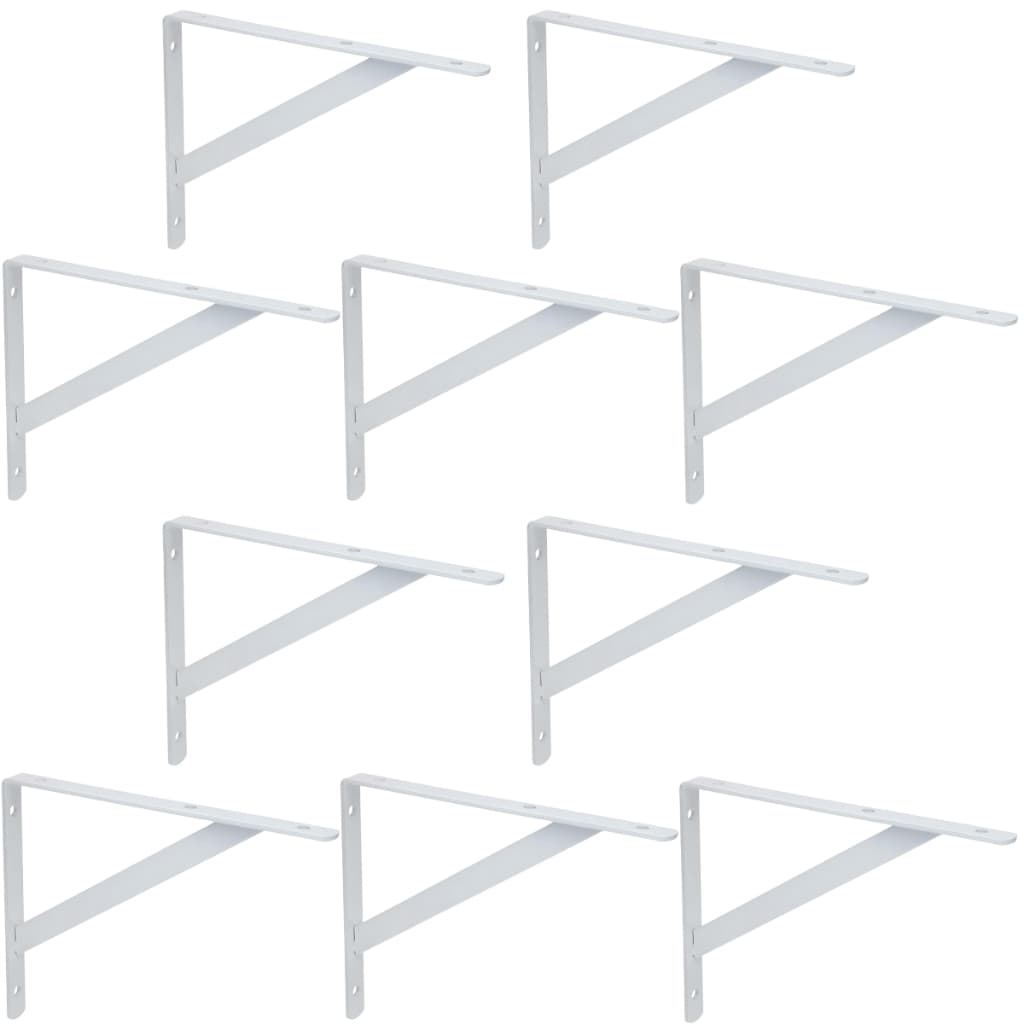 Kit 10 Mão Francesa Suporte Para Prateleira Cantoneira Reforçado L Estante Parede 20cm - 25cm - 30cm - 40cm
