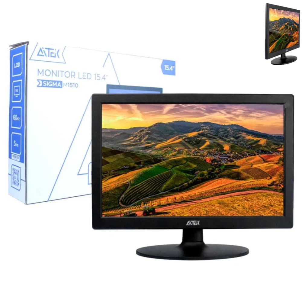 Monitor Gamer Tela Led Computador PC hd 60hz 15,4 Polegadas