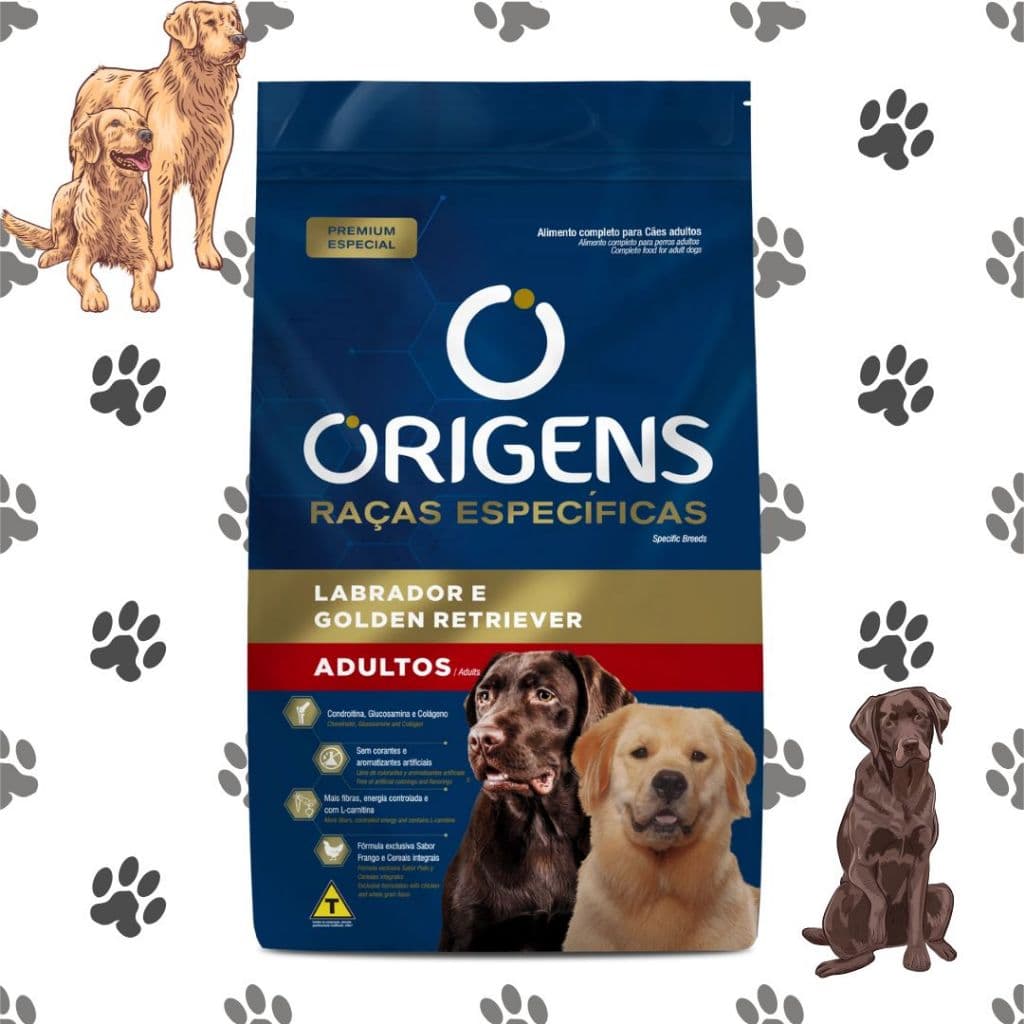 Ração Para Cachorros Adultos Raça Labrador e Golden Retriever 15kg Origens