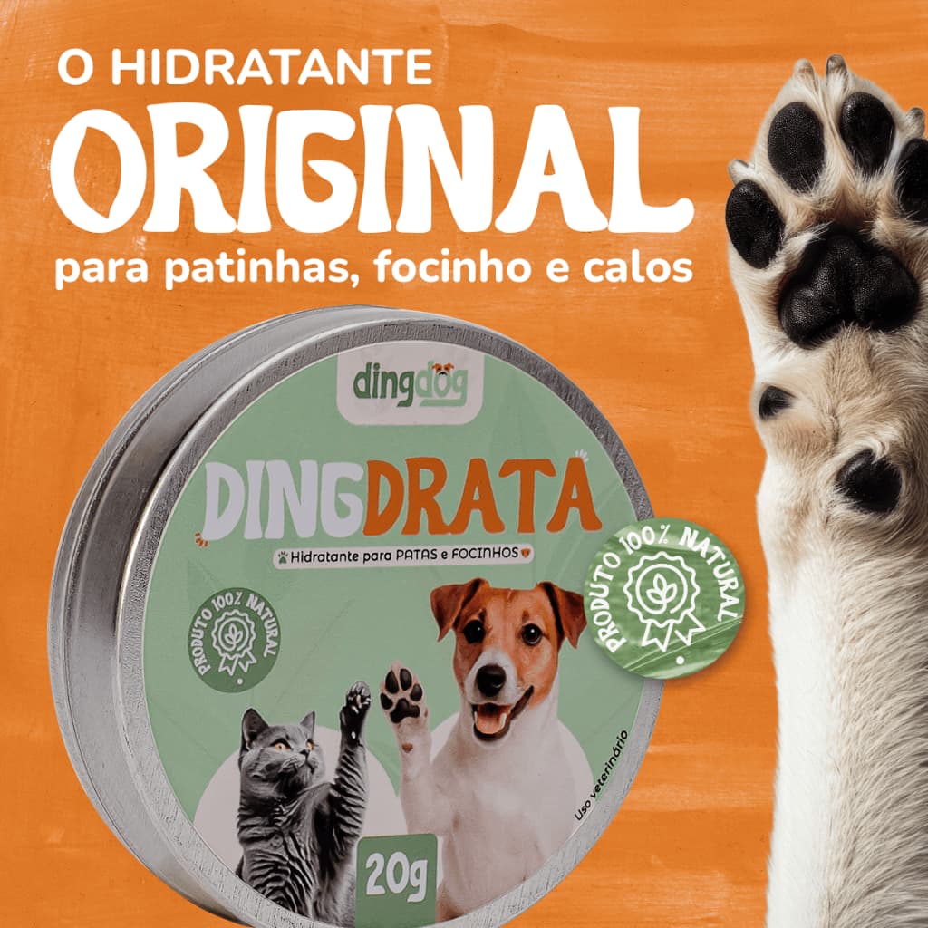 Hidratante de Focinho/Patinhas 100% Natural Cães e Gatos Ding Dog