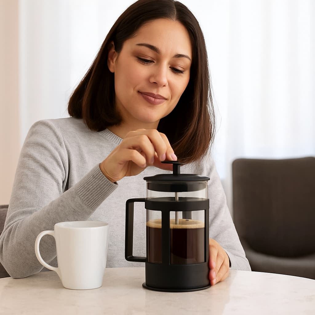 Cafeteira Prensa Francesa 600ml Café Cremeira 600 e 300ml Café Expresso Leite Cremoso Chá