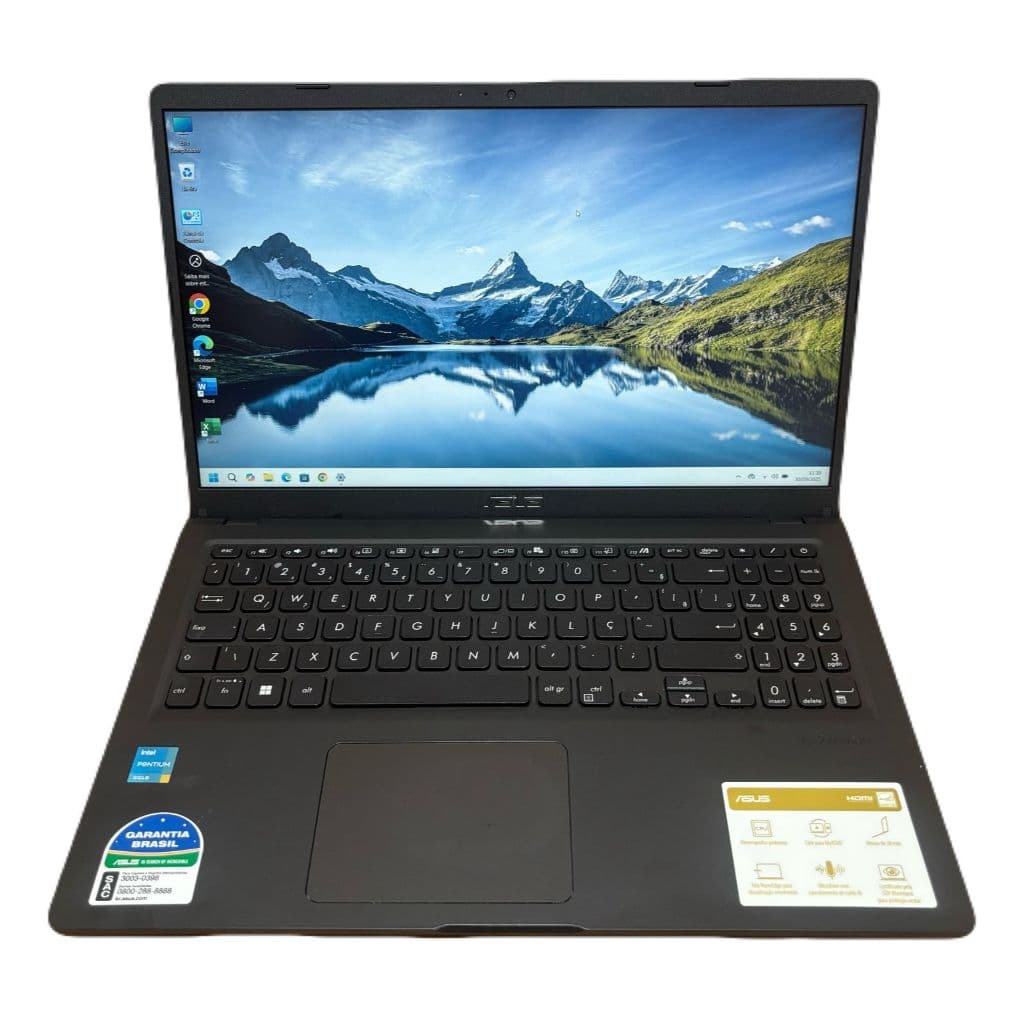 Notebook Asus Intel Pentium Gold 4gb M.2 128gb Win11 Vitrine (PRETO)
