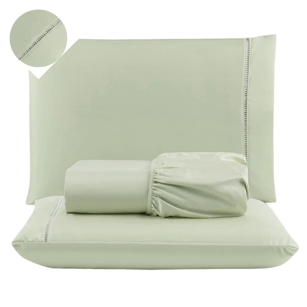 Jogo de Lençol Cama Casal Padrão 3 Peças 400 Fios Micro Percal