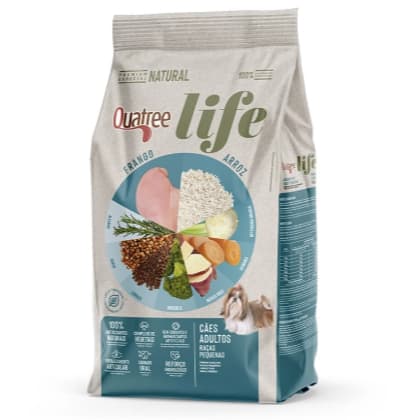 Ração Quatree Life Cães Adultos Raças Pequenas Sabor Frango e Arroz 10,1Kg