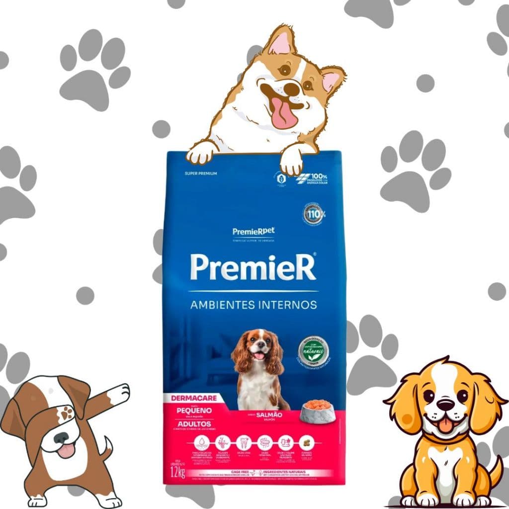 Ração Para Cachorro Adulto Pequeno Ambientes Internos Dermacare Salmão 12kg Premier
