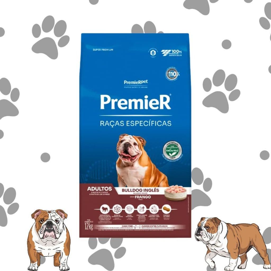 Ração Para Cachorros Adultos Raça Bulldog Frango 12kg Premier