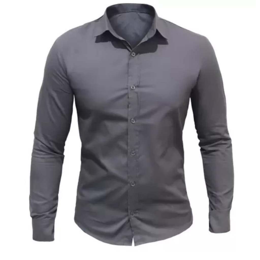Camisa Masculina Social Slim Luxo - Oferta