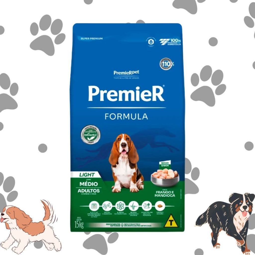 Ração Light Para Cachorros Adultos Porte Médio Frango 15kg Premier