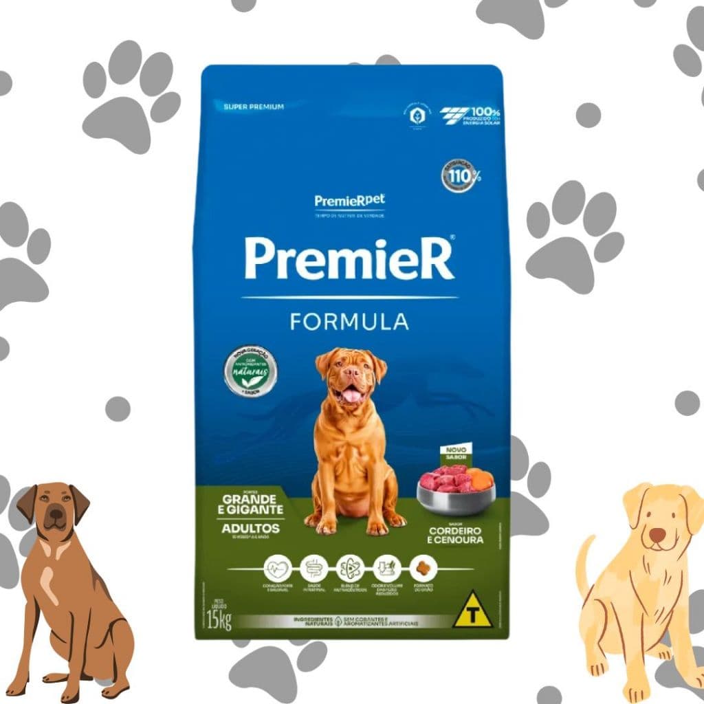 Ração Para Cachorros Adultos Raças Grandes Cordeiro 15kg Premier