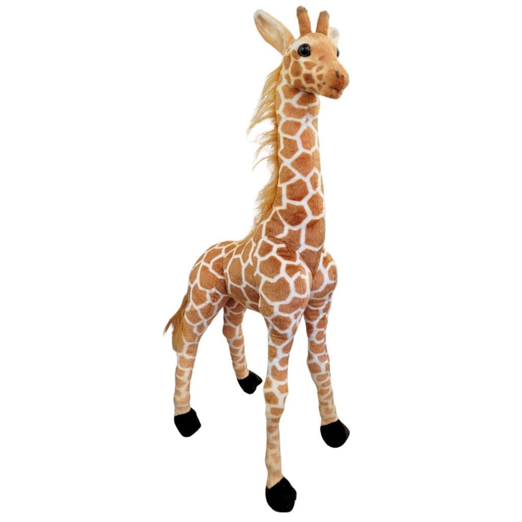 Girafa de Pelúcia Realista Grande 75cm Safari Articulada