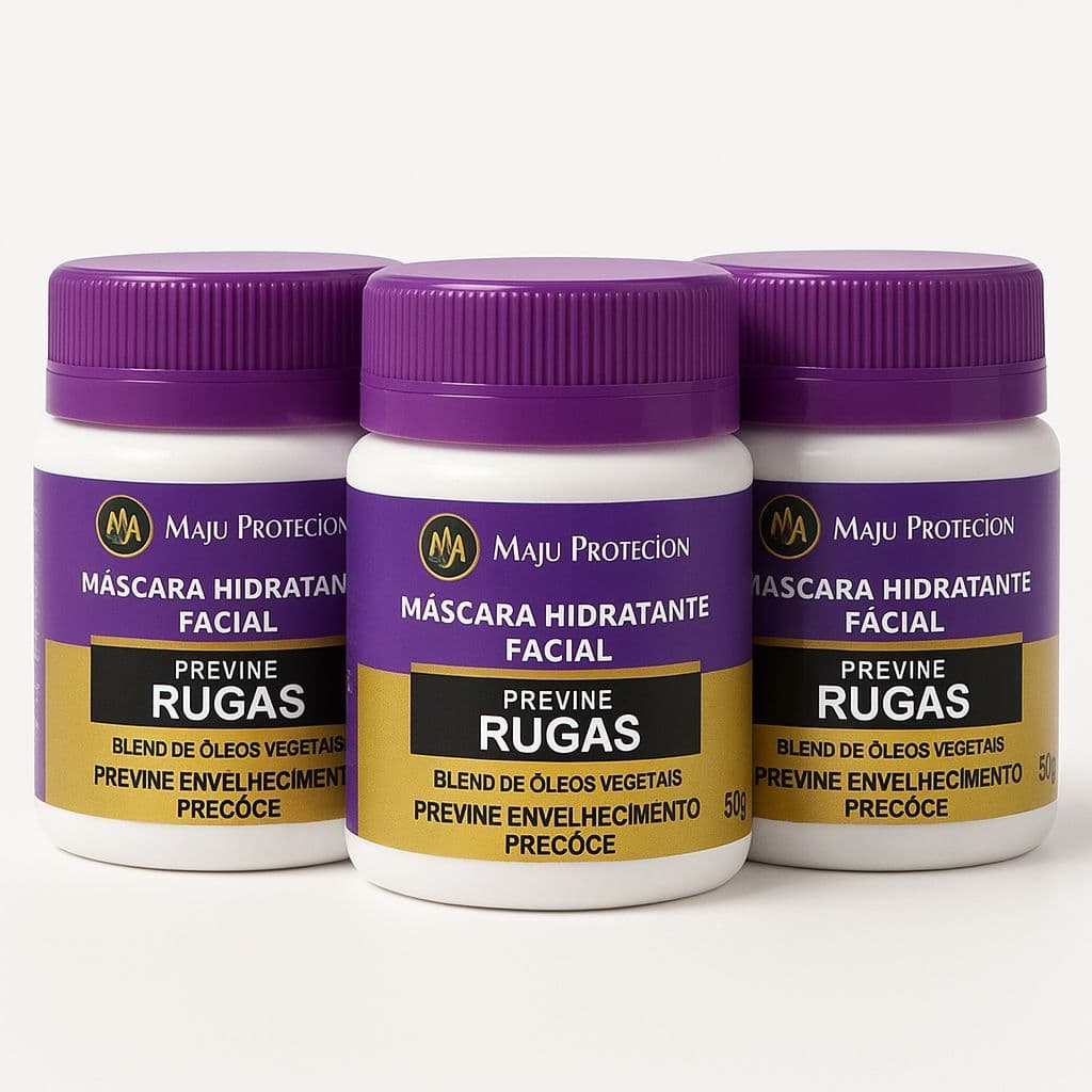Kit  Creme Facial Anti Rugas Máscara Hidratante Previne Envelhecimento Linhas de Expressão